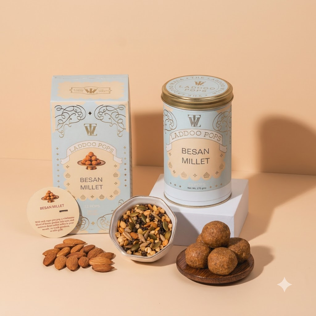 Besan Millet Laddoo pop - Sugar Free