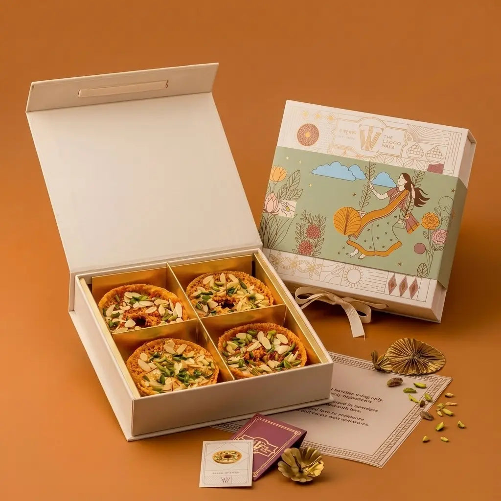 Phuhaar - Kesar Ghewar Box of 4