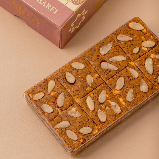 Delicious Mewa Chana Barfi with crunchy chana and mixed nuts