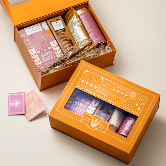 Marigold Gift Hamper luxury festive gift hamper with assorted sweets and dry fruits image 2	
