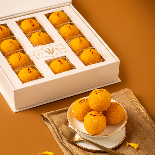 Motichoor Laddoo - Mudra Box of 11-The Laddoowala Premium Indian Mithai Collection for Festive Celebrations