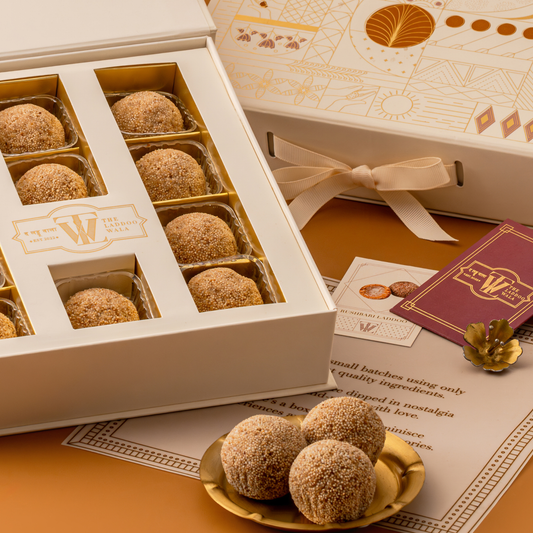 Rusbhari Laddoo - Mudra Box of 11-Luxury Mithai Gift Boxes by The Laddoowala for Festive Gifting