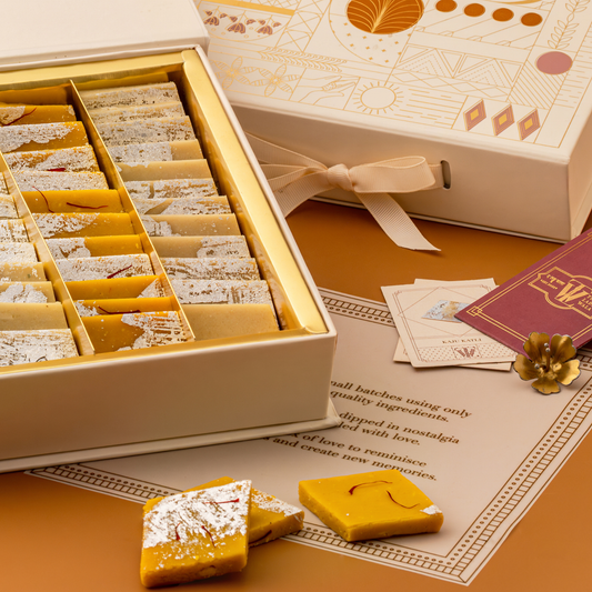 Assorted Kaju Katli - Mudra Box- Luxury Mithai Gift Boxes by The Laddoowala for Special Celebrations