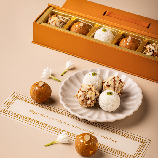 Madhubani - Assorted Laddoo Box of 5-Luxury Indian Mithai Gift Boxes by The Laddoowala