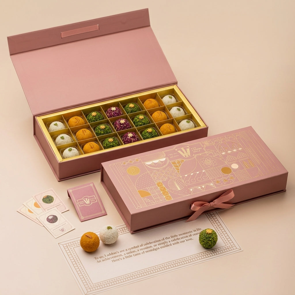 Sita assorted laddoo gift box of 21 – large Indian mithai hamper TheLaddooWala